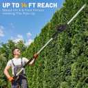 HEINPRO Pole Hedge Trimmer Cordless Compatible with Dewalt 20V MAX Battery, Hedge Trimmer with Extension Pole Up to 14-Feet Reach, 18-Inch Pole Trimmer for Hedge Trimming (Tool Only)