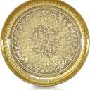 Brass Pooja Thali 6 Inch Traditional Handcrafted Puja Plate for Temple Worship Decorative Plate for Home Office Wedding Return Gift items