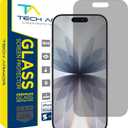 Tech Armor for iPhone 17 Screen Protector Privacy Glass 6.3 inch - Ballistic Tempered, Anti-Spy, Case Friendly, Easy Installation, Bubble Free, Touch Support, 1 Pack