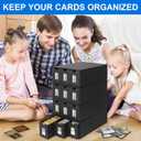 12000+ Trading Card Storage Box for Commander Display, Card Deck Box Cardboard with 48 Dividers, Labels & Tapes, Trading Card Collection Box Fit for TCG, PTCG, MTG and Sport Cards