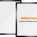 NAIMOER 2Pack Diamond Painting Frames, Frames for 12x16in/30x40cm Diamond Art Canvas, Magnetic Accessories Self-Adhesive, Paint by Numbers Frames for Wall Window Door (Black)