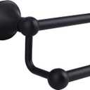 Antique 24 Inch Bathroom Double Towel Bar Matte Black,Towel Racks for Bathroom Wall Mounted,Bathroom Towel Holder Black,Two Towel Rod Hanger for Hotel