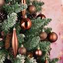 30ct Christmas Ball Ornaments, 3.15" Shatterproof Halloween Tree Decorations, Perfect Hanging Ball for Indoor/Outdoor Holiday Party Decor (Brown)