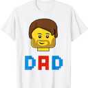 Unique Family Dad Master Builder Building Bricks Blocks T-Shirt 2XL