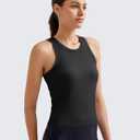 G4Free Workout Tank Tops for Women Slim Fitted Racerback Ribbed Athletic Gym Yoga Tanks Summer Casual (Black, XL)