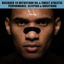 3Pack Nose Strips for Snoring (60 Strips) - Extra Strength Nose Strips for Sleeping, Athletic Nasal Strips for Breathing, Oil & Sweat Proof Adhesive, Universal Fit, Black