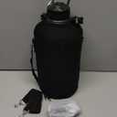 One Gallon Water Bottle Insulated, Triple Walled Vacuum Stainless Steel (Cold for 48 Hrs), Leak Proof & Non-BPA, Large Water Flask Jug with Paracord Handle & Straw Spout Lids (128 Ounces, Magic Black)