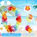 Sherr 48 Pcs LED Hawaiian Leis Light up Flower Leis Necklace with LED Lights Luau Flowers Necklaces for Masquerade Beach Wedding Tropical Themed Party Supplies(Bright Colors)