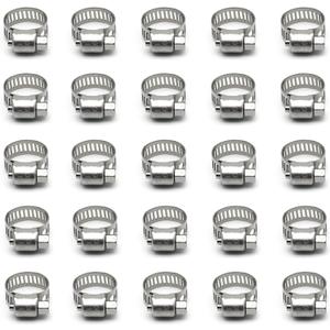 8 Pack Stainless Steel Hose Clamps, 3/8 inch to 5/8 inch Worm Gear Metal Hose Clamps for Pipe, Dryer Repair, Tubing and Fuel Line