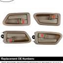 Gledewen Exterior & Interior Door Handle Set, Beige, Compatible with 1997-2001 Toyota Camry, Front & Rear & Left & Right, 6922033040, 6921033040, 6927733020, 6927833020, Driver Passenger Handle