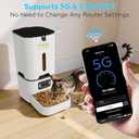 TYM Automatic Cat Feeder with Camera, 5G WiFi Auto Cat Dog Food Dispenser with APP Remote Control, 7L Large Food Storage for Multiple Pets, Scheduled Feeding, Stainless Steel Bowl, Easy Clean, White