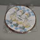 Cute Checkered Bow Goose Decor Goose Stuff Framed Round Wall Decor Canvas Wall Art Hanging Prints Artwork for Home Animals Lovers Room Living Room Farmhouse Boys Girls Decorations 10.2X10.2 Inch (Blue Plaid Duck 0388)