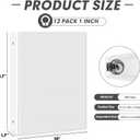3 Ring Binder 1 Inch, PANDRI 12 Pack 1-Inch Binder Fits Letter Size 8.5'' x 11'' Paper, Versatile Binders for Office Home School, 2 Pockets, White