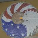 2026 Eagle Flag Wreath, 250th Anniversary Patriotic Eagle Wreath, Red White and Blue with Stars, Independence Day 4th of July Front Door Wall Decor (Medium-2D, Round)