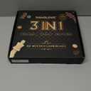 VAMSLOVE Wooden Chess Checkers Tic-Tac-Toe Game Set 11.5" x 11.5" Double-Sided 3 in 1 Board with 34 Chess Pieces - 2 Extra Queens - 24 Interlocking Checkers - Storage Bag - Instructions