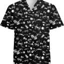 Mens Funny Hawaiian Shirts 3D Graphic Button Down Short Sleeve Tropical Holiday Beach Aloha Shirt, XL
