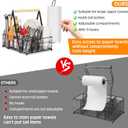 Grill Caddy with Paper Towel Holder, Picnic BBQ Condiment Utensil Organizer Caddy for Camping, Rv, Camping Accessories, Camping Essential, Camper Must Haves, Barbecue Tool Sets, Color A