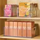 iDesign Stackable Clear Plastic Extra Long Storage Bin, Organizer for Kitchen Cabinet or Pantry, 2-Pack