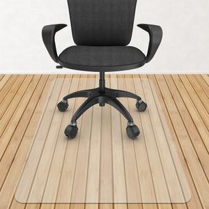 Azadx Chair Mat for Hardwood Floor 46" x 60" Office Chair Mat for Hardwood Floors 2mm PVC Slip Resistant Heavy Duty Floor Protector Computer&Desk Chair Mats for Rolling Chairs (Clear)