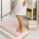 Bath Mat - Bath Rug - Bath Mats for Bathroom - Washable Shower Mats - Sink Floor Towels - 100% Turkish Cotton Bathroom Mats (1, Light Brown)