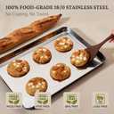 BRONYPRO Stainless Steel Baking Sheet Pan Set of 3, Cookie Sheets 9/12/16 In, Non-Toxic Uncoated Interior (PFOA & PTFE Free), Solid Warp-Resistant Cooking Trays for Oven & Toaster, Navy Exterior