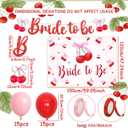 Bride to Be Backdrop Cherry Themed Bridal Shower Decorations Coquette Cherry Banner Balloons Shes Tying the Knot Bachelorette Party Wedding Decor