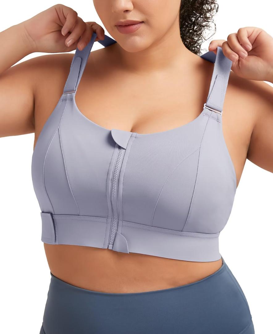 UBCUTE High Impact Sports Bra for Fuller Bust Women with Adjustable Strap, High Support Wireless Workout Bras GMY Running Fitness Yoga Black M (Black, M)