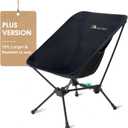 MOON LENCE Portable Camping Chair, Lightweight Folding Backpacking Hiking Chair, Plus Size Compact Yet, Support 330 lbs (Black)