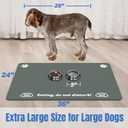 Extra Large Pet Food Mat, 36" x 24", Absorbent Dog Mat for Food and Water, Dog Feeding Mat to Protect Your Floors, Gray