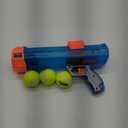 Nerf Dog Tennis Ball Blaster Dog Toy Gift Set, Tennis Ball Dog Fetch Toy Launches up to 50 ft, Dog Ball Thrower for All Breeds Includes Translucent Blue Tennis Ball Launcher and 3 Dog Tennis Balls