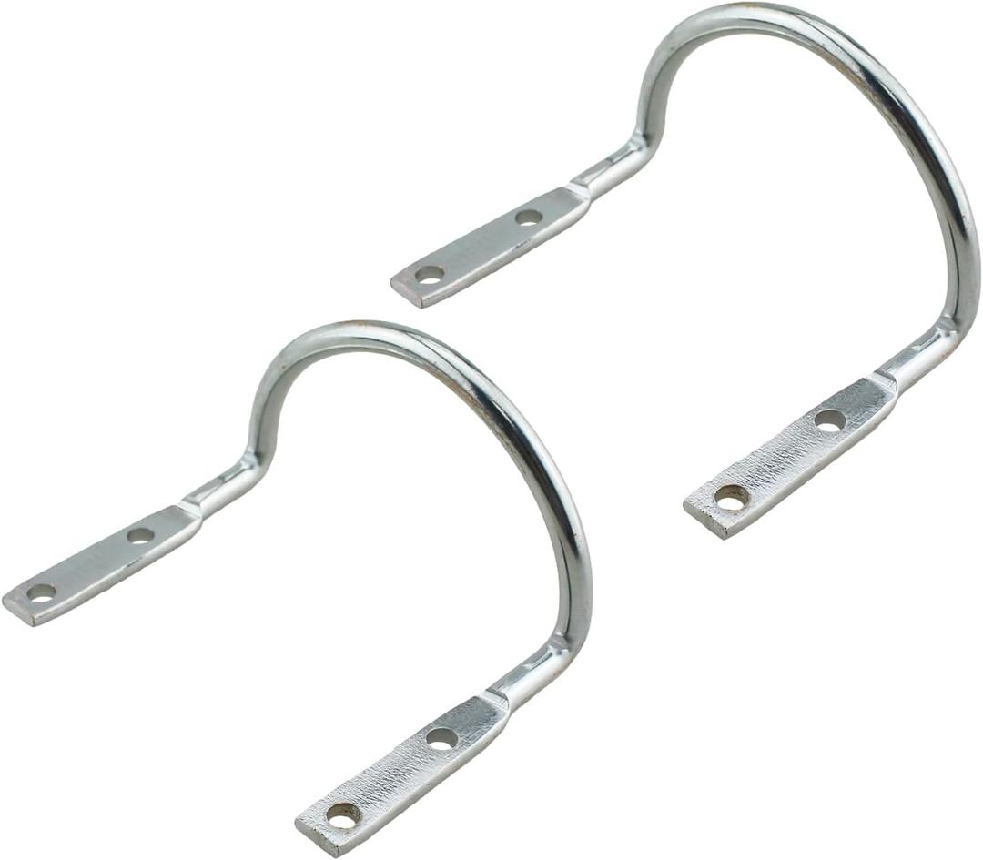 TAODAN 2PCS Silver U Shape Hanging Metal Hammer Rack Ring 65mm Gardening Tool Rack Luggage Hardware Fitting for Pliers Spades Brooms Rakes Hoes