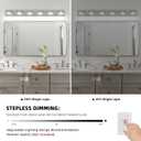 6-Light Nickel Bathroom Vanity Light Over Mirror, LED Vanity Lighting Fixtures, Modern Bathroom Wall Light Fixtures with 360Rotating Lamp Head (Cool White 5500K), 6-Light,47Inch