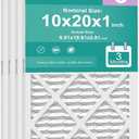 10x20x1 Air Filter MERV 8 MPR 600 (4 Pack) Pleated HVAC Furnace Filters for Home Air Conditioner AC Heating System (Exact Dimensions: 9.75"L x 19.75"W x 0.75"Th)