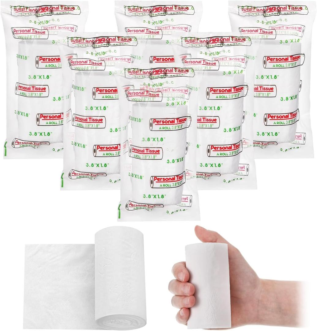 Travel Toilet Paper to Go Packs Convenient Plastic Dispenser Soft Tissue Rolls Portable Packable Camp Tissue Soft Coreless Travel Size Toilet Paper for Camping Hiking Outdoor, 6 pack