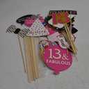 13th Birthday Photo Booth Party Props - 40 Pieces - Funny Official Teenager Birthday Party Supplies, Decorations and Favors