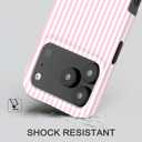 Compatible with iPhone 17 Pro Case [8 ft Drop Tested] Compatible with MagSafe - Cute Pink Stripes Lines Mag Series Cases for Women Girls
