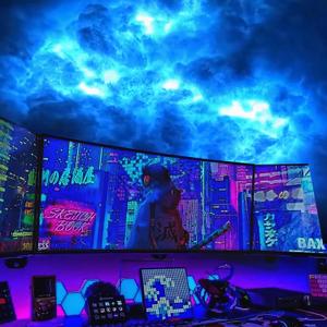 , 3D Thundercloud LED Light Cotton Lightning Cloud Colorful Atmosphere Night Light, DIY Creative Cloud Lights Gaming Room Garage Club Bar dj Party Light,16 Feet