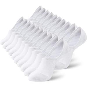 MONFOOT Men's/Women's 10 Pairs Invisible No Show Non slip Socks, Multipack (Medium)