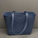Simple Modern Extra-Large Beach Bag | Waterproof Getaway Rubber Tote with Zipper Pocket for Travel, Pool, Boat, Groceries, Sports | Blue Dune