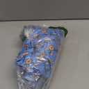 Soesdemo Long Sleeve Dress for Women Casual V Neck Pleated Button Down 3/4 Sleeves Knee Length Midi Dresses with Pockets (Medium, Blue Flowers)