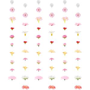 6 Pieces Hanging Flowers Garlands Artificial Flower Garland Decorations Ceiling Flower Set Floating Flower Wall Hanging Backdrop for Wedding/Birthday Room Decor