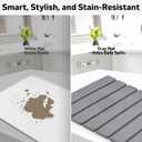 Stone Dish Drying Mat for Kitchen Counter Collapsible 24"(L)16 (W) Super Absorbent Diatomaceous Earth Dish Drying Mat, Grey Kitchen Counter Mats for Dishes ,Bottles, Cups, Match Any Countertop
