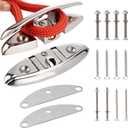 5 inch/6 inch Boat Folding Cleats, 316 Stainless Steel Flip-up Marine Dock Rope Cleats with Backing Plates and Screws, Compatible with Kayak Yacht Pontoon Boat
