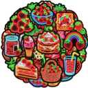 100 Pcs Strawberry Neon Waterproof Vinyl Stickers for Water Bottle, Strawberry Party Favors for Kids