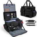 Patrol Bag Law Enforcement Police Gear Bag, Car Front Seat Organizer Tactical Officer Duty Bags, Police Car Accessories for Passenger Seat, Multiple Compartment Molle Webbing Removable Shoulder Strap (Black)