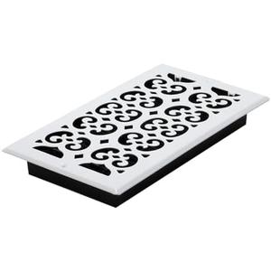 Decor Grates S612W-WH Scroll Collection Wall/Ceiling Register, 6x12 Inches, White
