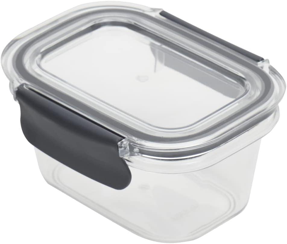 Home Basics 12 oz. Airtight Food Container, Clear | 2 Locking Tabs | Silicone Seal | Great for Leftovers or Work Lunch