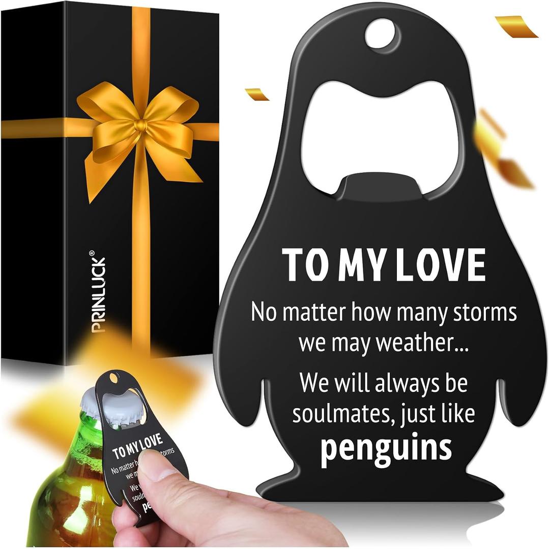 3 x Dad Gifts for Fathers Day, Husband Valentines Day Gifts for Him, To My Love - Beer Bottle Opener, Kitchen Gadgets Gift for Husband from Wife, Penguin Valentines Decorations, Fathers Day Birthday Gift