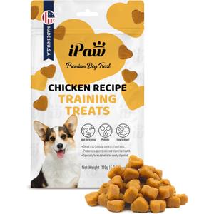 iPaw Dog Treats for Puppy Training, All Natural Human Grade Soft Dog Treat with Probiotics, Hypoallergenic, Easy to Digest (Chicken), Best By 22 JAN 2026