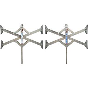 28024 X-Tended Fit X-Chock Tire Locking Chock  Wheel Stabilizer for Wide Tandem Axle Trailers & RVs  Set of Two Chocks, Heavy-Duty Steel, Ratchet Included